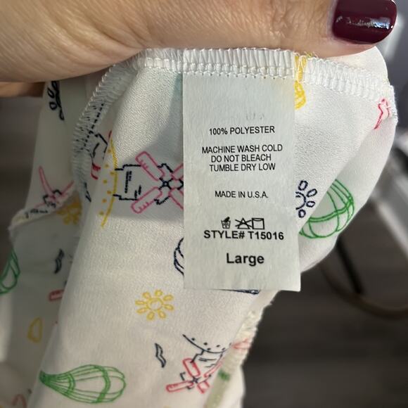 Glow Passion Cropped Blouse With Hot Air Balloon Print Size Large - Picture 7 of 7